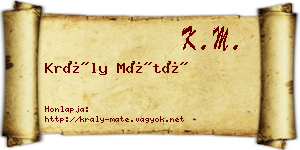 Krály Máté névjegykártya